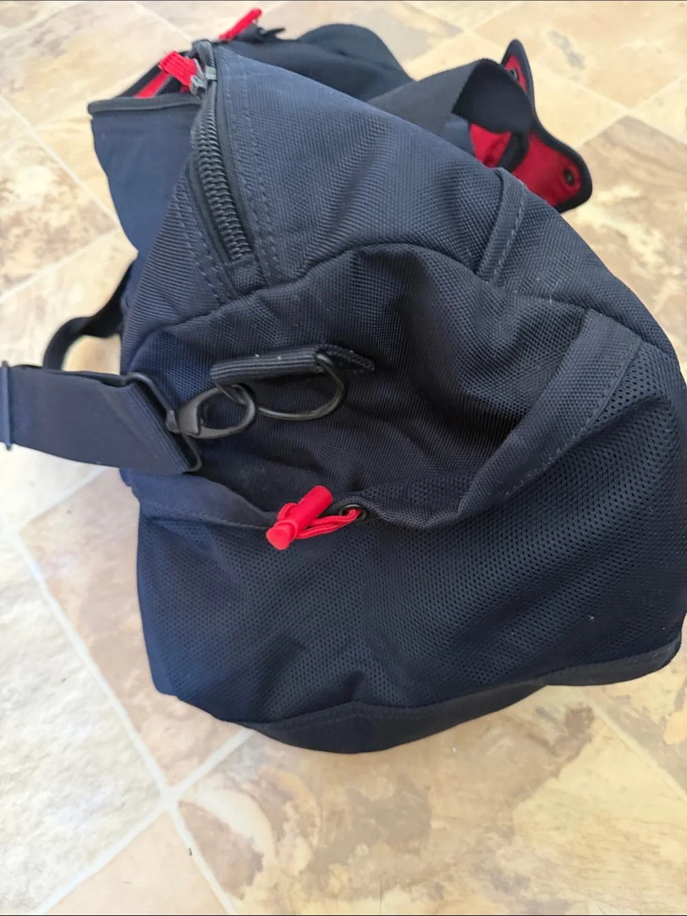 NEW Abercrombie & Fitch NAVY Duffel Bag carry on LUGGAGE GYM DUFFLE BACKPACK NWT